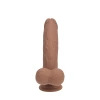 7 Inch RealRock Ultra Realistic Dual Density Vibrating Silicone Dildo with Balls Tan