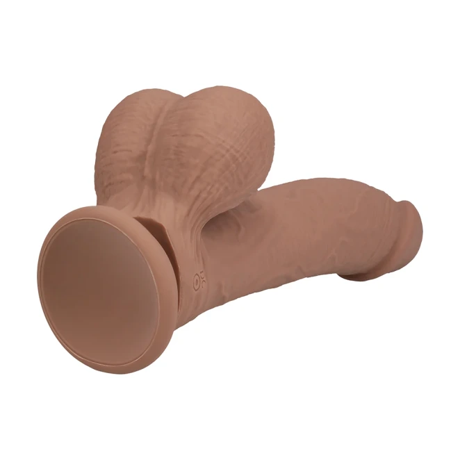 7 Inch RealRock Ultra Realistic Dual Density Vibrating Silicone Dildo with Balls Tan