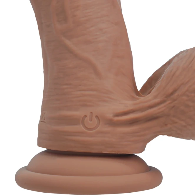 7 Inch RealRock Ultra Realistic Dual Density Vibrating Silicone Dildo with Balls Tan