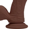 8 Inch RealRock Ultra Realistic Dual Density Vibrating Silicone Dildo with Balls Brown