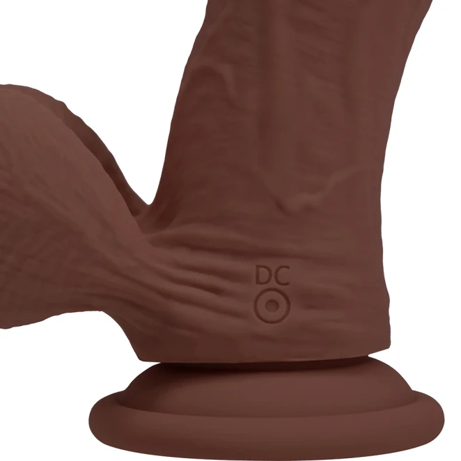 8 Inch RealRock Ultra Realistic Dual Density Vibrating Silicone Dildo with Balls Brown
