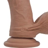 8 Inch RealRock Ultra Realistic Dual Density Vibrating Silicone Dildo with Balls Tan