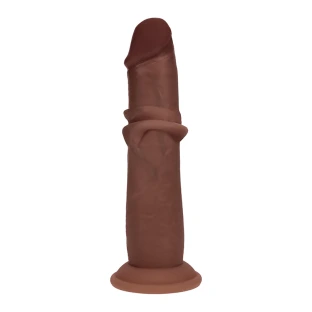6 Inch RealRock Ultra Realistic Sliding Skin Dual Density Silicone Dildo Brown