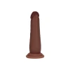 6 Inch RealRock Ultra Realistic Sliding Skin Dual Density Silicone Dildo Brown