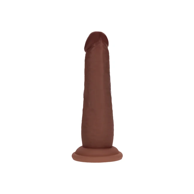 6 Inch RealRock Ultra Realistic Sliding Skin Dual Density Silicone Dildo Brown