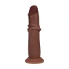8 Inch RealRock Ultra Realistic Sliding Skin Dual Density Silicone Dildo Brown