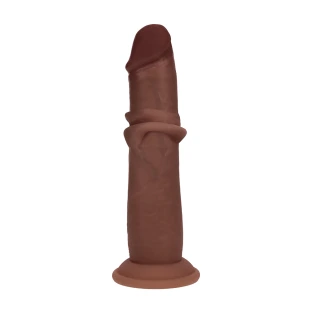 8 Inch RealRock Ultra Realistic Sliding Skin Dual Density Silicone Dildo Brown