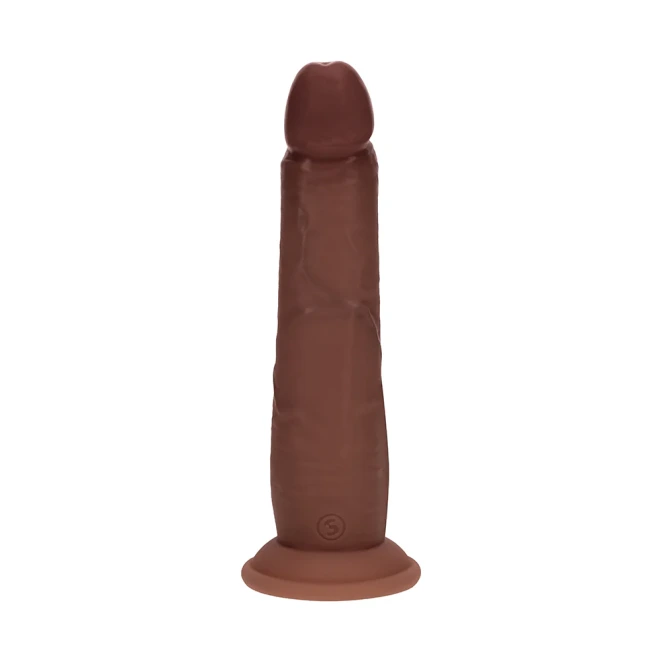 8 Inch RealRock Ultra Realistic Sliding Skin Dual Density Silicone Dildo Brown