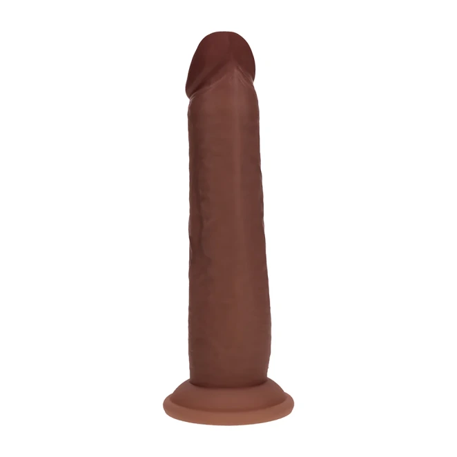 8 Inch RealRock Ultra Realistic Sliding Skin Dual Density Silicone Dildo Brown