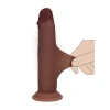 8 Inch RealRock Ultra Realistic Sliding Skin Dual Density Silicone Dildo Brown