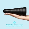 10 Inch b-Vibe Cone XXL Tapered Ribbed Anal Dildo with Suction Cup Black