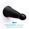 10 Inch b-Vibe Cone XXL Tapered Ribbed Anal Dildo with Suction Cup Black