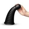 10 Inch b-Vibe Cone XXL Tapered Ribbed Anal Dildo with Suction Cup Black
