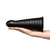 10 Inch b-Vibe Cone XXL Tapered Ribbed Anal Dildo with Suction Cup Black