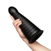 10 Inch b-Vibe Cone XXL Tapered Ribbed Anal Dildo with Suction Cup Black