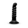 b-Vibe Krush 9.5 Inch XXL Curved Ribbed Anal Dildo with Suction Cup Black