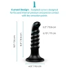 b-Vibe Krush 9.5 Inch XXL Curved Ribbed Anal Dildo with Suction Cup Black