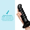 b-Vibe Krush 9.5 Inch XXL Curved Ribbed Anal Dildo with Suction Cup Black