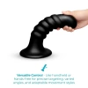 b-Vibe Krush 9.5 Inch XXL Curved Ribbed Anal Dildo with Suction Cup Black