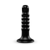 b-Vibe Krush 9.5 Inch XXL Curved Ribbed Anal Dildo with Suction Cup Black
