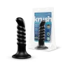 b-Vibe Krush 9.5 Inch XXL Curved Ribbed Anal Dildo with Suction Cup Black