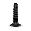 b-Vibe Krush 9.5 Inch XXL Curved Ribbed Anal Dildo with Suction Cup Black