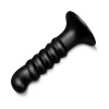 b-Vibe Krush 9.5 Inch XXL Curved Ribbed Anal Dildo with Suction Cup Black