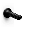 b-Vibe Krush 9.5 Inch XXL Curved Ribbed Anal Dildo with Suction Cup Black