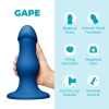 8.25 Inch b-Vibe Gape XXL Bulbous Anal Dildo with Suction Cup Blue