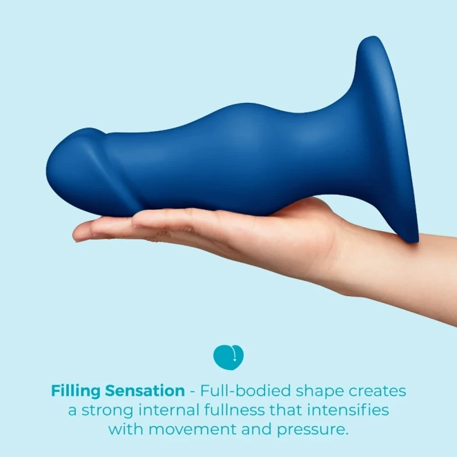 8.25 Inch b-Vibe Gape XXL Bulbous Anal Dildo with Suction Cup Blue