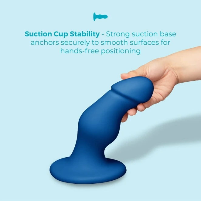 8.25 Inch b-Vibe Gape XXL Bulbous Anal Dildo with Suction Cup Blue
