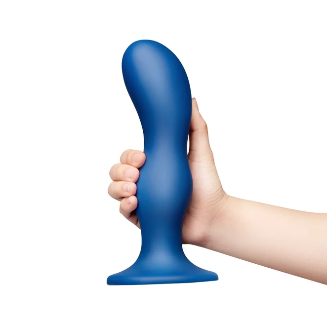 b-Vibe Milk 8.5 Inch XXL Curved Prostate Anal Trainer with Tapered Tip and Suction Cup Blue