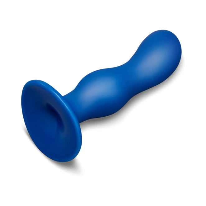 b-Vibe Milk 8.5 Inch XXL Curved Prostate Anal Trainer with Tapered Tip and Suction Cup Blue