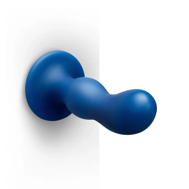 b-Vibe Milk 8.5 Inch XXL Curved Prostate Anal Trainer with Tapered Tip and Suction Cup Blue