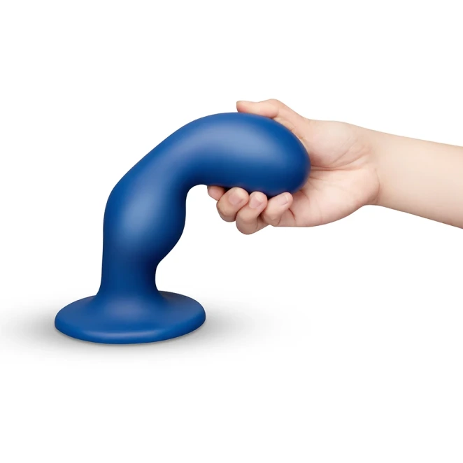 b-Vibe Milk 8.5 Inch XXL Curved Prostate Anal Trainer with Tapered Tip and Suction Cup Blue
