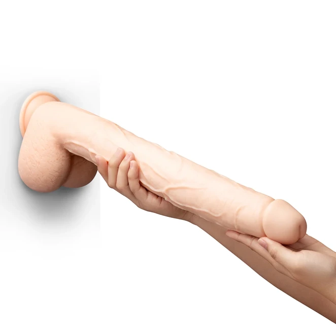 17 Inch b-Vibe Bone Deep-Insert Huge Dildo with Realistic Balls & Suction Cup Beige