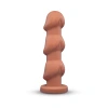 10.5 Inch b-Vibe Headz XXL Multi Bulb Anal Dildo with Flared Suction Cup Base Tan