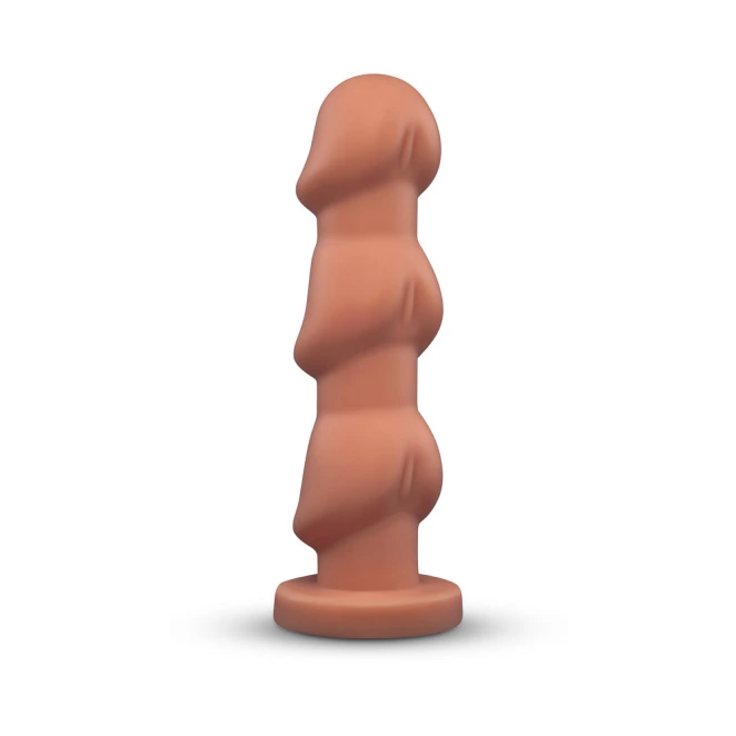 10.5 Inch b-Vibe Headz XXL Multi Bulb Anal Dildo with Flared Suction Cup Base Tan