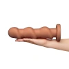 10.5 Inch b-Vibe Headz XXL Multi Bulb Anal Dildo with Flared Suction Cup Base Tan
