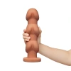 10.5 Inch b-Vibe Headz XXL Multi Bulb Anal Dildo with Flared Suction Cup Base Tan