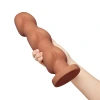 10.5 Inch b-Vibe Headz XXL Multi Bulb Anal Dildo with Flared Suction Cup Base Tan