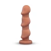 10.5 Inch b-Vibe Headz XXL Multi Bulb Anal Dildo with Flared Suction Cup Base Tan