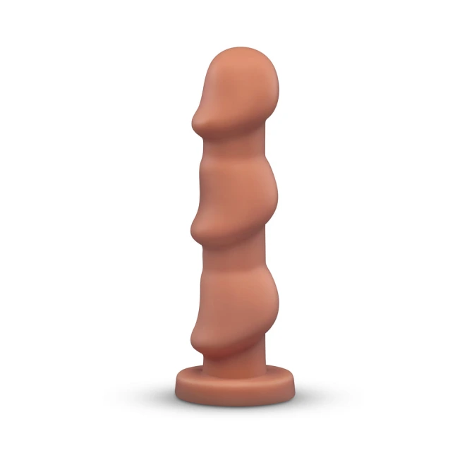 10.5 Inch b-Vibe Headz XXL Multi Bulb Anal Dildo with Flared Suction Cup Base Tan