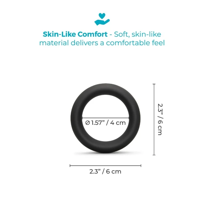 b-Vibe Snug Ring 40mm Soft Stretch Silicone Cock Ring Black