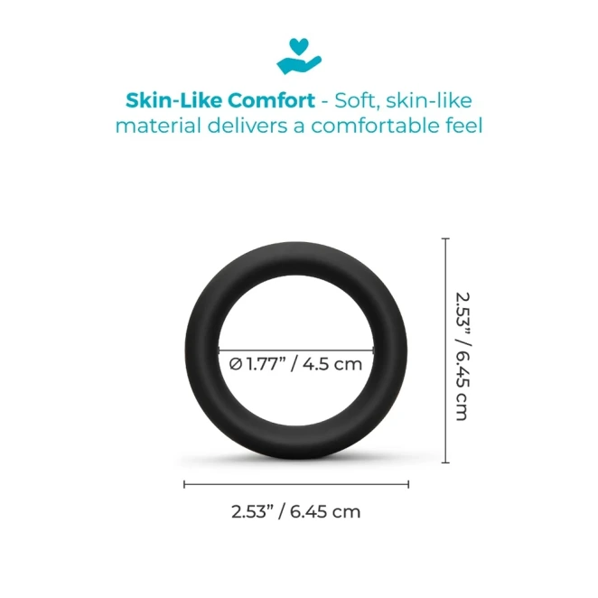 b-Vibe Snug Ring 45mm Soft Stretch Silicone Cock Ring Black