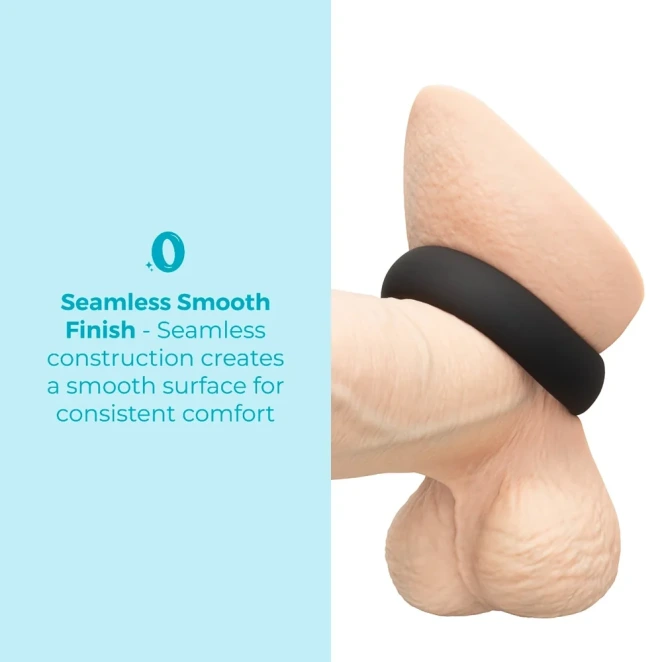 b-Vibe Snug Ring 45mm Soft Stretch Silicone Cock Ring Black