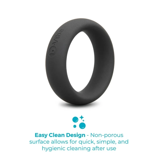 b-Vibe Snug Ring 45mm Soft Stretch Silicone Cock Ring Black