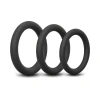 b-Vibe Snug Ring Lite 3 Pack Beginner Silicone Cock Ring Set Black