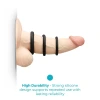 b-Vibe Snug Ring Lite 3 Pack Beginner Silicone Cock Ring Set Black