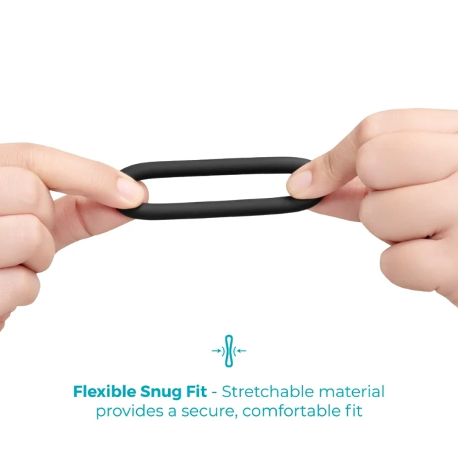 b-Vibe Snug Ring Lite 3 Pack Beginner Silicone Cock Ring Set Black